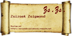 Zsizsek Zsigmond névjegykártya